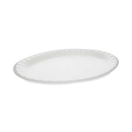 PACTIV Unlaminated Foam Dinnerware, Platter, Oval, 11.5 x 8.5, White, PK500 PK YTH100430000